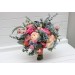 Spring & Summer Wedding Bouquets in Magenta, Peach, Coral & Dusty Blue | Faux Bridal & Bridesmaid Bouquets