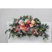 Flower Arch Arrangement in Magenta, Peach, Coral & Dusty Blue | Faux Floral Archway for Wedding
