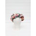Magenta peach coral dusty blue flower crown. Hair wreath. Flower girl crown. Wedding flowers. Colorful flower crown. Summer wedding. 5286