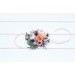 Wedding Boutonnieres & Wrist Corsage in Magenta, Peach, Coral & Dusty Blue | Faux Flower Accessories