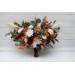 Wedding Bouquets in Cinnamon, Ivory, Burgundy & Orange | Faux Bridal & Bridesmaid Bouquets
