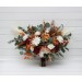 Wedding Bouquets in Cinnamon, Ivory, Burgundy & Orange | Faux Bridal & Bridesmaid Bouquets