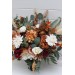 Wedding Bouquets in Cinnamon, Ivory, Burgundy & Orange | Faux Bridal & Bridesmaid Bouquets