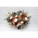 Wedding Bouquets in Cinnamon, Ivory, Burgundy & Orange | Faux Bridal & Bridesmaid Bouquets