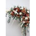 Flower Arch Arrangement in Cinnamon, Ivory, Burgundy & Orange | Faux Floral Archway for Wedding