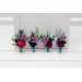 Wedding Boutonnieres & Wrist Corsage in Teal, Magenta, Blue & Purple | Faux Flower Accessories