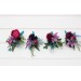 Wedding Boutonnieres & Wrist Corsage in Teal, Magenta, Blue & Purple | Faux Flower Accessories