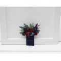 Pocket Boutonniere in Burgundy & Navy Blue | Faux Flower Accessories