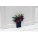 Pocket Boutonniere in Burgundy & Navy Blue | Faux Flower Accessories