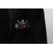 Pocket Boutonniere in Burgundy & Navy Blue | Faux Flower Accessories