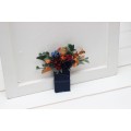 Pocket Boutonniere in Burgundy, Navy Blue & Rust | Faux Flower Accessories