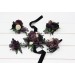 Wedding Boutonnieres & Wrist Corsage in Deep Purple, Black, Ivory & Green | Faux Flower Accessories