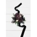 Wedding Boutonnieres & Wrist Corsage in Deep Purple, Black, Ivory & Green | Faux Flower Accessories