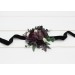 Wedding Boutonnieres & Wrist Corsage in Deep Purple, Black, Ivory & Green | Faux Flower Accessories