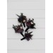 Wedding Boutonnieres & Wrist Corsage in Deep Purple, Black, Ivory & Green | Faux Flower Accessories
