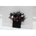 Pocket Boutonniere in Deep Purple, Black, Ivory & Green | Faux Flower Accessories