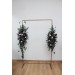 Flower Arch Arrangement in Deep Purple, Black, Ivory & Green | Faux Floral Archway for Wedding