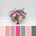 Spring & Summer Wedding Bouquets in Magenta, Peach, Coral & Dusty Blue | Faux Bridal & Bridesmaid Bouquets