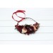 Burgundy red dusty rose peach flower crown. Hair wreath. Flower girl crown. Wedding flowers. 0501