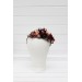 Burgundy red dusty rose peach flower crown. Hair wreath. Flower girl crown. Wedding flowers. 0501