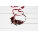 Burgundy red dusty rose peach flower crown. Hair wreath. Flower girl crown. Wedding flowers. 0501