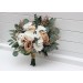 Wedding Bouquets in Beige, Tan & White | Faux Bridal & Bridesmaid Bouquets