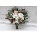 Wedding Bouquets in Beige, Tan & White | Faux Bridal & Bridesmaid Bouquets