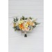 Spring & Summer Wedding Cascading Bouquet in Orange, Peach, Yellow & Dusty Blue | Faux Bridal & Bridesmaid Bouquets
