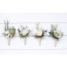 Wedding Boutonnieres & Wrist Corsage in Sage Green & Ivory | Faux Flower Accessories