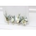 Wedding Boutonnieres & Wrist Corsage in Sage Green & Ivory | Faux Flower Accessories