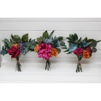 Mini bouquets for vases. Flowers for wedding decor. Jewel tone wedding. 5187