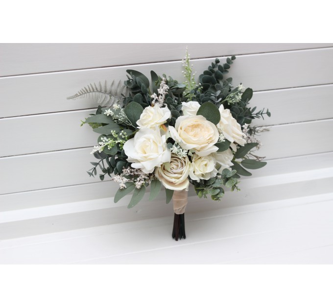 Wedding Bouquets in White & Ivory | Faux Bridal & Bridesmaid Bouquets
