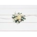 Wedding Boutonniere & Wrist Corsage in White & Ivory | Faux Flower Accessories