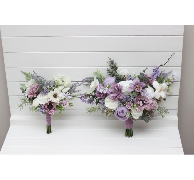 Lavender & Lilac Bridal Bouquet | Faux Purple Wedding Flowers & Bridesmaid Bouquets