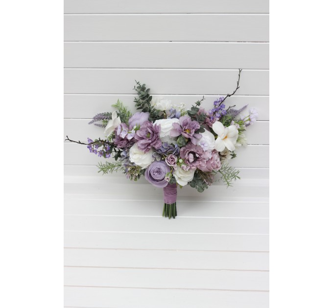 Lavender & Lilac Bridal Bouquet | Faux Purple Wedding Flowers & Bridesmaid Bouquets