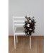 Aisle flowers in burgundy black gold ivory scheme. Chair flowers. Sign flowers. Wedding flowers. Flowers for wedding decor. 0032