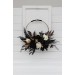 Flower hoop ivory black gold colors. Alternative bridesmaid bouquet. 5159