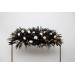 Flower Arch Arrangement in Ivory, Black & Gold | Faux Floral Archway for Wedding