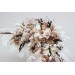 Flower arch arrangement in beige white brown colors. Arbor flowers. Floral archway. Faux flowers for wedding arch. 0026