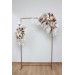 Flower arch arrangement in beige white brown colors. Arbor flowers. Floral archway. Faux flowers for wedding arch. 0026