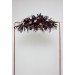  Flower arch arrangement in deep purple black gold beige colors.  Arbor flowers. Floral archway. Faux flowers for wedding arch. Halloween wedding. BLACK
