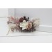 Flower comb in beige white brown color scheme. Wedding accessories for hair. Bridal flower comb. Bridesmaid floral comb. 0026