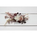 Flower comb in beige white brown color scheme. Wedding accessories for hair. Bridal flower comb. Bridesmaid floral comb. 0026