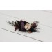 Halloween wedding. Deep purple black gold beige floral comb. Wedding accessories for hair. Bridal flower comb. Bridesmaid floral comb. BLACK