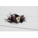 Halloween wedding. Deep purple black gold beige floral comb. Wedding accessories for hair. Bridal flower comb. Bridesmaid floral comb. BLACK