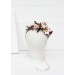 Orchid flower crown. Hair wreath  in beige white brown  colors. Flower girl crown. Wedding flowers. 0026