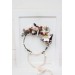 Orchid flower crown. Hair wreath  in beige white brown  colors. Flower girl crown. Wedding flowers. 0026