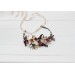 Orchid flower crown. Hair wreath  in beige white brown  colors. Flower girl crown. Wedding flowers. 0026