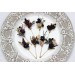  Set of 8 hair pins in  deep purple black gold beige color scheme. Hair accessories. Flower accessories for wedding. BLACK