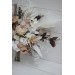 Wedding bouquets in beige white brown colors. Bridal bouquet. Cascading bouquet. Faux bouquet. Bridesmaid bouquet.Orchid bouquet.  0026